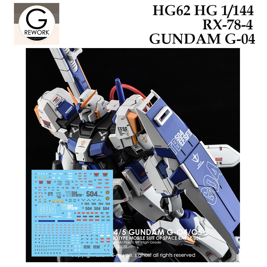 [ G Rework ] HG62 HG 1/144 RX 78 4 GUNDAM G04 MUDROCK  WATER SLIDE DECAL