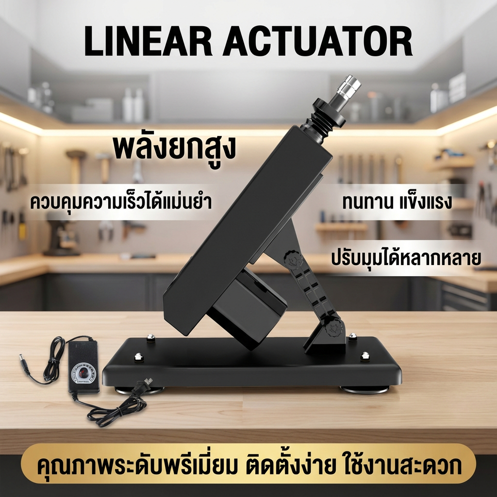 Linear Actuator มอเตอร์แกนชัก แรงผลักสูง ปรับมุมได้ ควบคุมความเร็วแม่นยำ ทนทาน