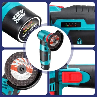 🔥เครื่องบดมุม เครื่องเจียรไร้สาย 12V 3 นิ้ว 750W ความเร็ว 29500rpm พร้อมแบตเตอรี่และใบตัด น้ำหนักเบา พกพา ชาร์จไฟได้ ใช🔥
