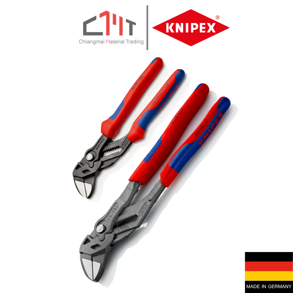 KNIPEX ประแจคอม้า ตัวรมดำ ด้ามหนา 7",10" No.86 02 180/86 02 250