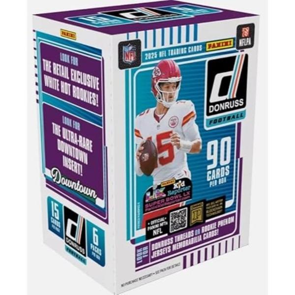 การ์ดสะสมอเมริกันฟุตบอล 2025 Panini Donruss NFL Football Blaster Box (Downtown??)