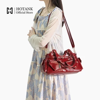 HOTANK กระเป๋าสะพายข้างผู้หญิงสไตล์ หนังคุณภาพ ใช้ได้ทั้งสะพายข้างและไขว้ ความจุสูง จุของได้เยอะ