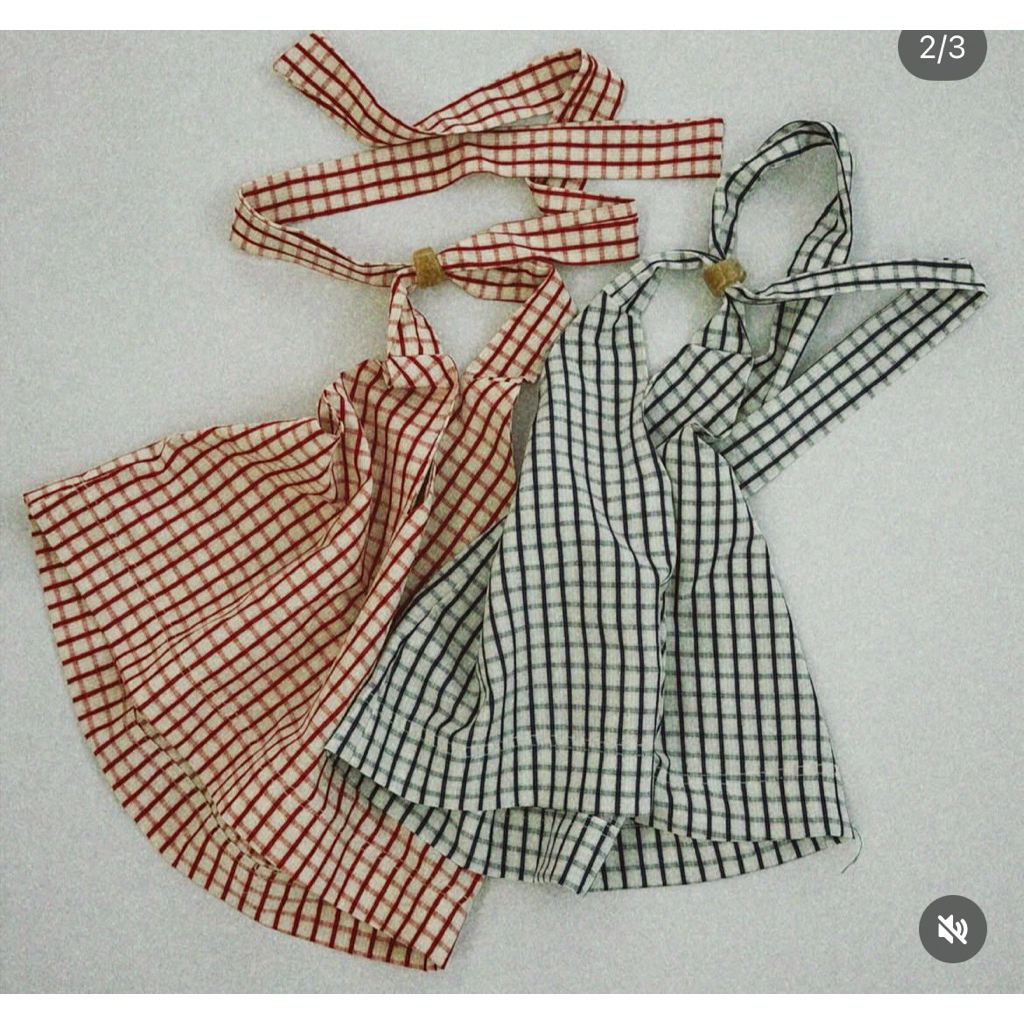 NPVคล้องคอ ลายสก๊อตน้ำเงินซักเก็บไม่เคยใส่