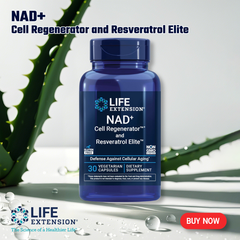 Life Extension NAD+ Cell Regenerator และ Resveratrol Elite 30แคปซูล มังสวิรัติ