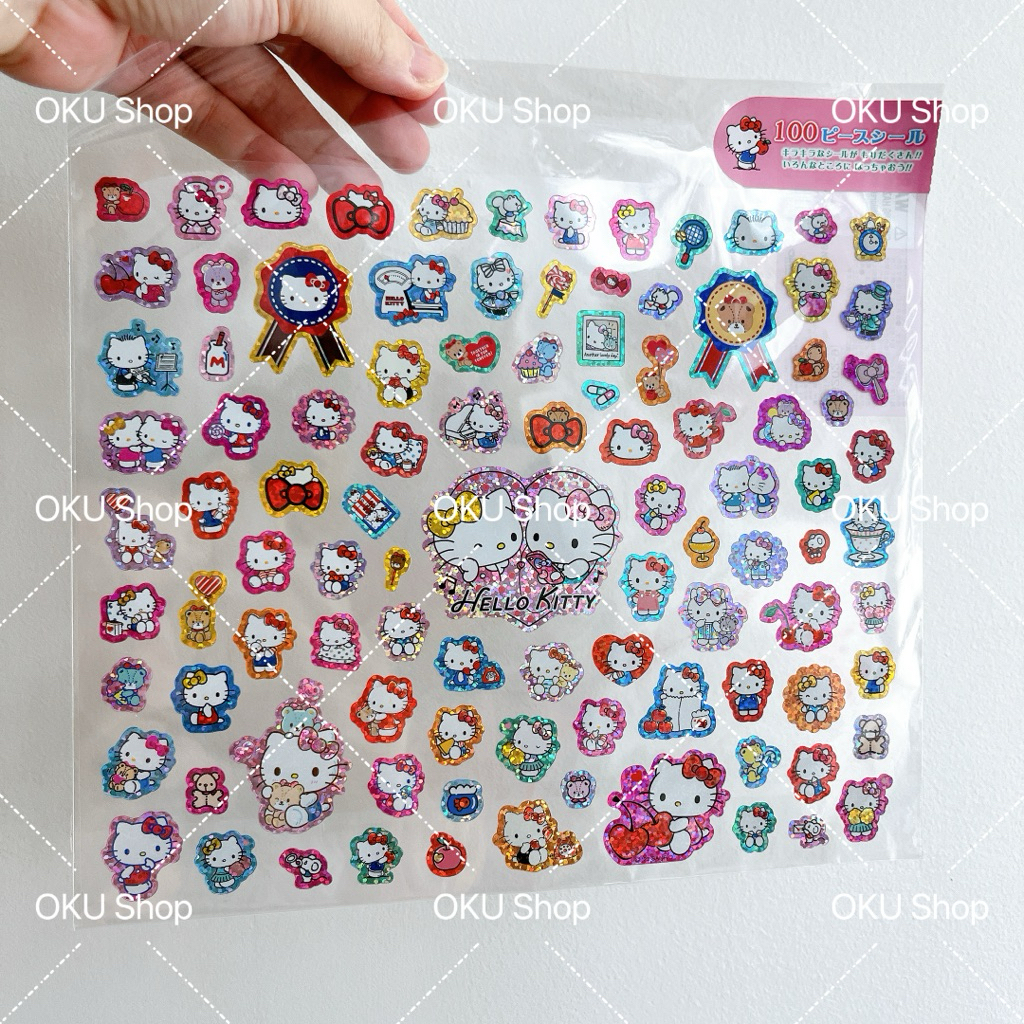 สติ๊กเกอร์ Hello Kitty 100 ชิ้น 🇯🇵