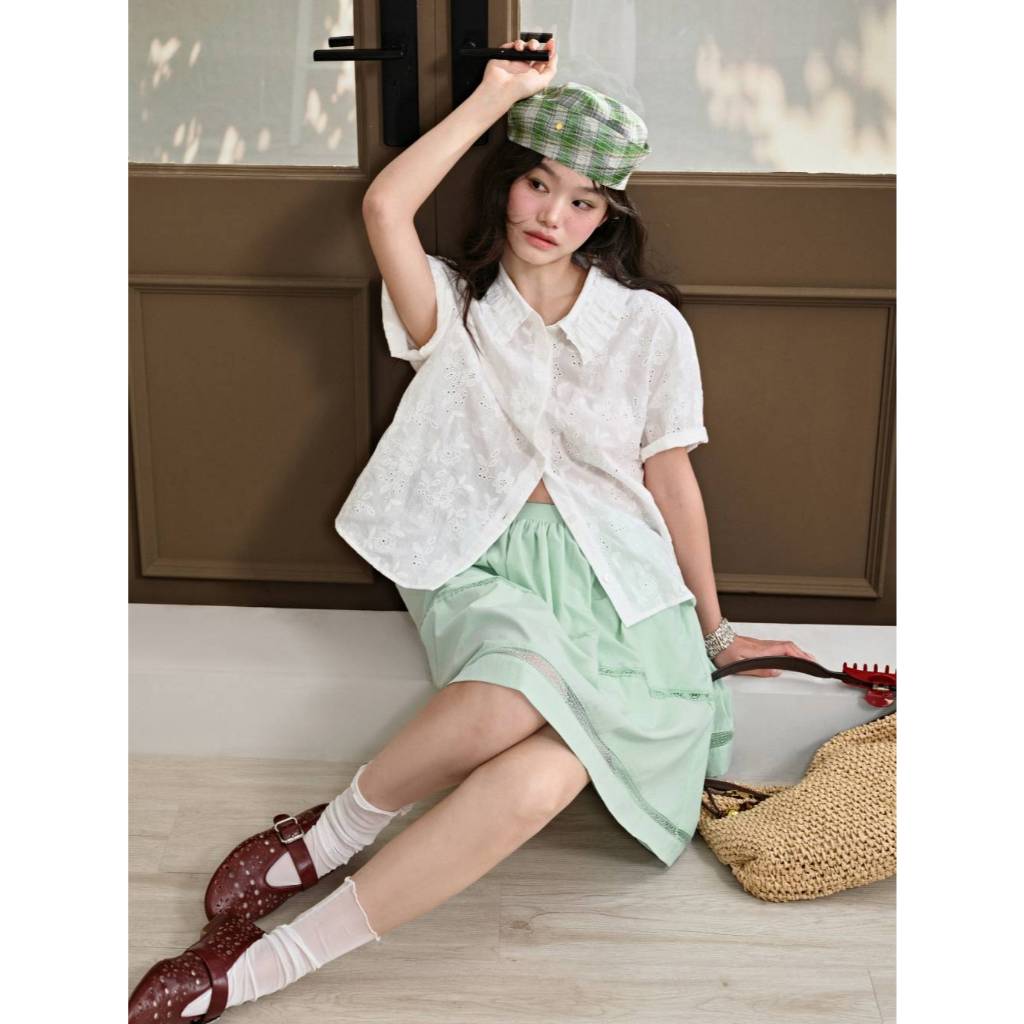 [Preorder] KUOSE : White Broderie Top