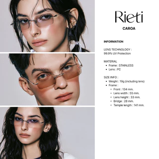 [ NEW!! สินค้าใหม่!! ] Rieti - CAROA แว่นกันแดด แว่นไร้กรอบ เลนส์สีแฟชั่น BIBI pick collection (RTI26SU4054U)