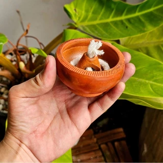 ตะเกียงน้ำมันพืช พร้อมไส้ตะเกียง จุดได้นาน 4 ชั่วโมง Handmade Made in Thailand