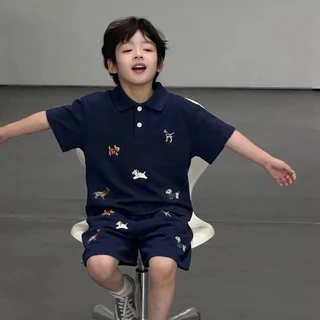 ชุดเสื้อโปโลปักลายสำหรับเด็ก สไตล์เกาหลี — ตกแต่งด้วยลวดลายปักอย่างจัดเต็ม น่ารักสุดๆ เนื้อผ้าสวมใส่สบาย