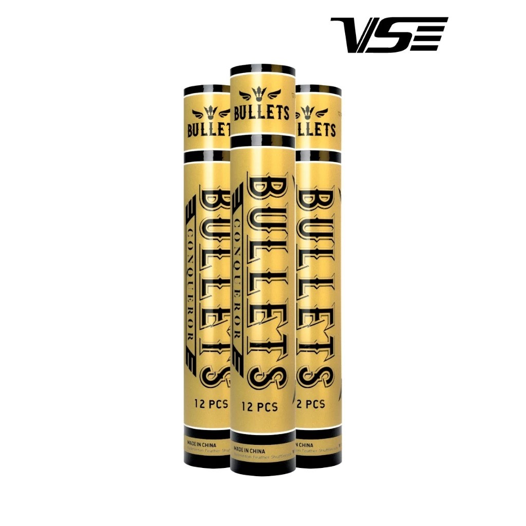 ลูกแบดมินตัน ลูกขนไก่ BULLETS CONQUEROR (GOLD) SPEED 76