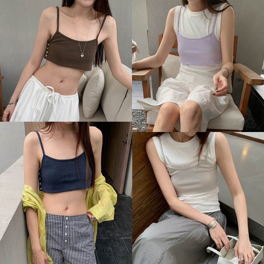 (พร้อมส่ง) Clothestoryy - #INBYIN MINI CROP BRA บราสายเดี่ยวทรงครอป