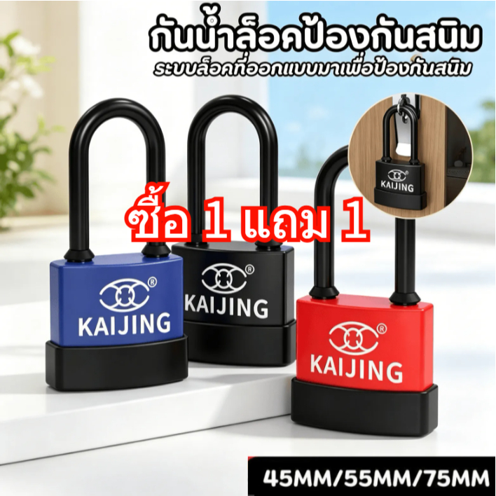 แพ็ค1/2/4 ชิ้น แม่กุญแจแบบสปริง แม่กุญแจล็อคบ้าน  แบบสปริง กุญแจป้องกันโจร กันน้ำไม่เป็นสนิม ขนาด 45,55,70mm ﻿
