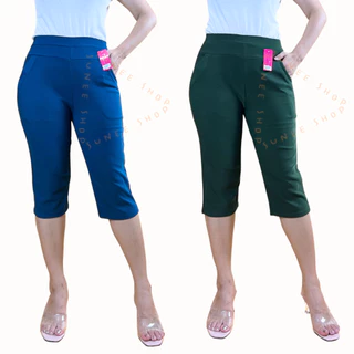 Sunee กางเกงขา4ส่วน 3-6XL เอว28-48 ไซส์ใหญ่ bigsize ผ้ายืดเกาหลี สาวอวบ กางเกงคนแก่ แห้งไว (736)