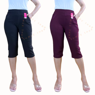 Sunee กางเกงขา4ส่วน 3-6XL เอว28-48 ไซส์ใหญ่ bigsize ผ้ายืดเกาหลี สาวอวบ กางเกงคนแก่ แห้งไว (736)