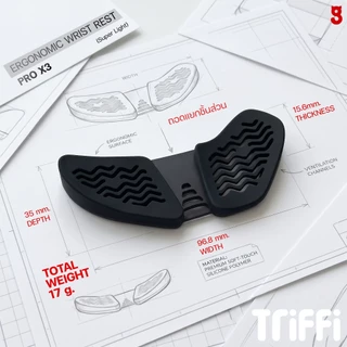 (พร้อมส่งจากไทย) แผ่นรองข้อมือ สำหรับเม้าส์ TRIFFI Ergonomic Wrist Rest New Gen X3 2026 superlight classic plam