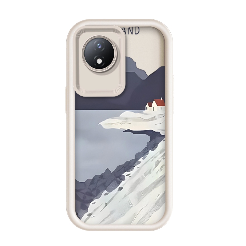 เข้ากันได้ Vivo Y02/Vivo Y02t/Vivo Y02A/Vivo Y11,ง่าย Iceland Flat Art Illustration กรณีโทรศัพท์ป้อง