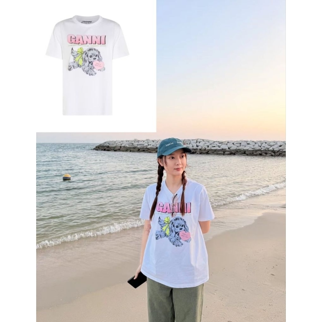 GANNI PUPPY T-Shirt  T4333 252