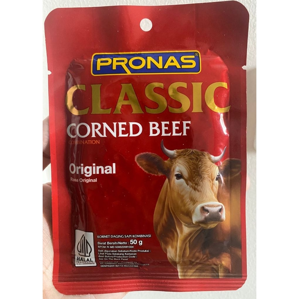 PRONAS Halal Corned Beef คอร์นบีฟฮาลาล Halal Kornet Sapi 50g