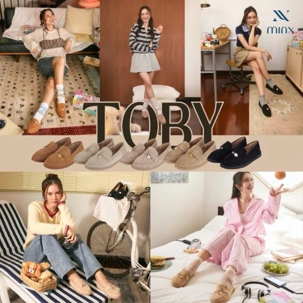 Minx รุ่น Toby (palette1) รองเท้าโลฟเฟอร์หนังกลับ พื้นนุ่ม ประดับชาร์ม brunch paws สุดคิ้วท์
