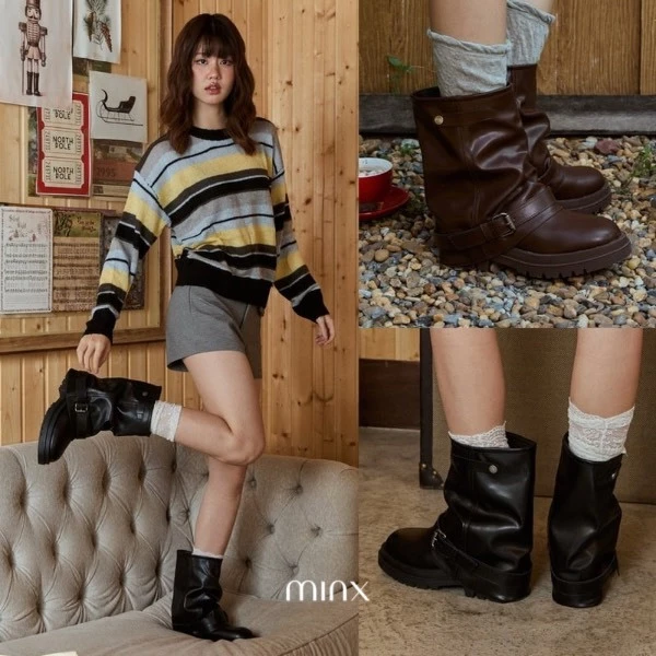 Minx รุ่น Hailey รองเท้าบูท ทรงสูง ประดับเข็มขัด minxshoes
