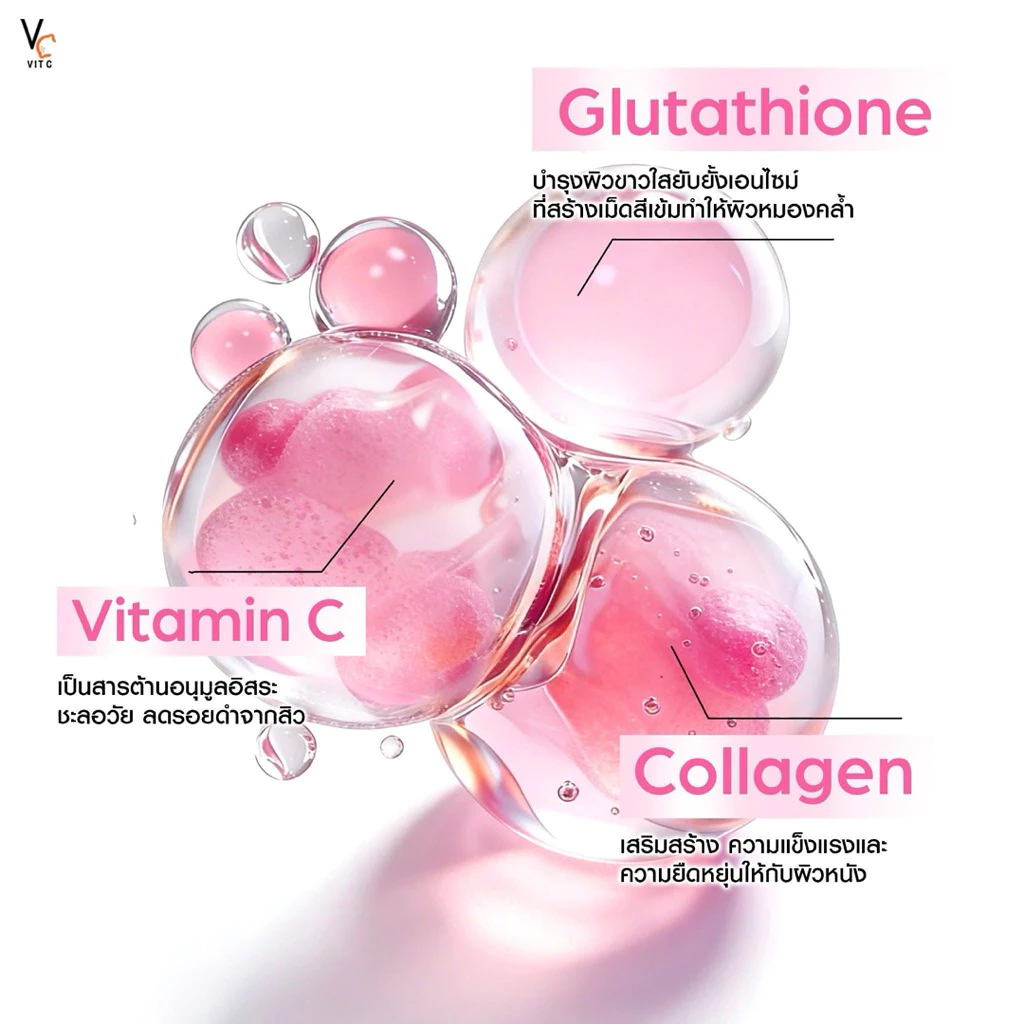 แผ่นมาร์คหน้า มาส์กวิตซีเกาหลีสูตรใส VIT C GLASSY FACIAL MASK วิตซี มาส์กเกาหลีสูตรใส มาส์กน้องฉัตร สกินแคร์ thumbnail 7
