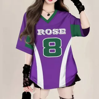เสื้อบาสเกตบอลผู้หญิง oversize เสื้อผ้าสาวอวบไซส์ใหญ่ ทรงหลวมสไตล์เกาหลี เสื้อยืดกีฬาแฟชั่นมาใหม่ สกรีนเเบบวินเเทจฮิปฮอป