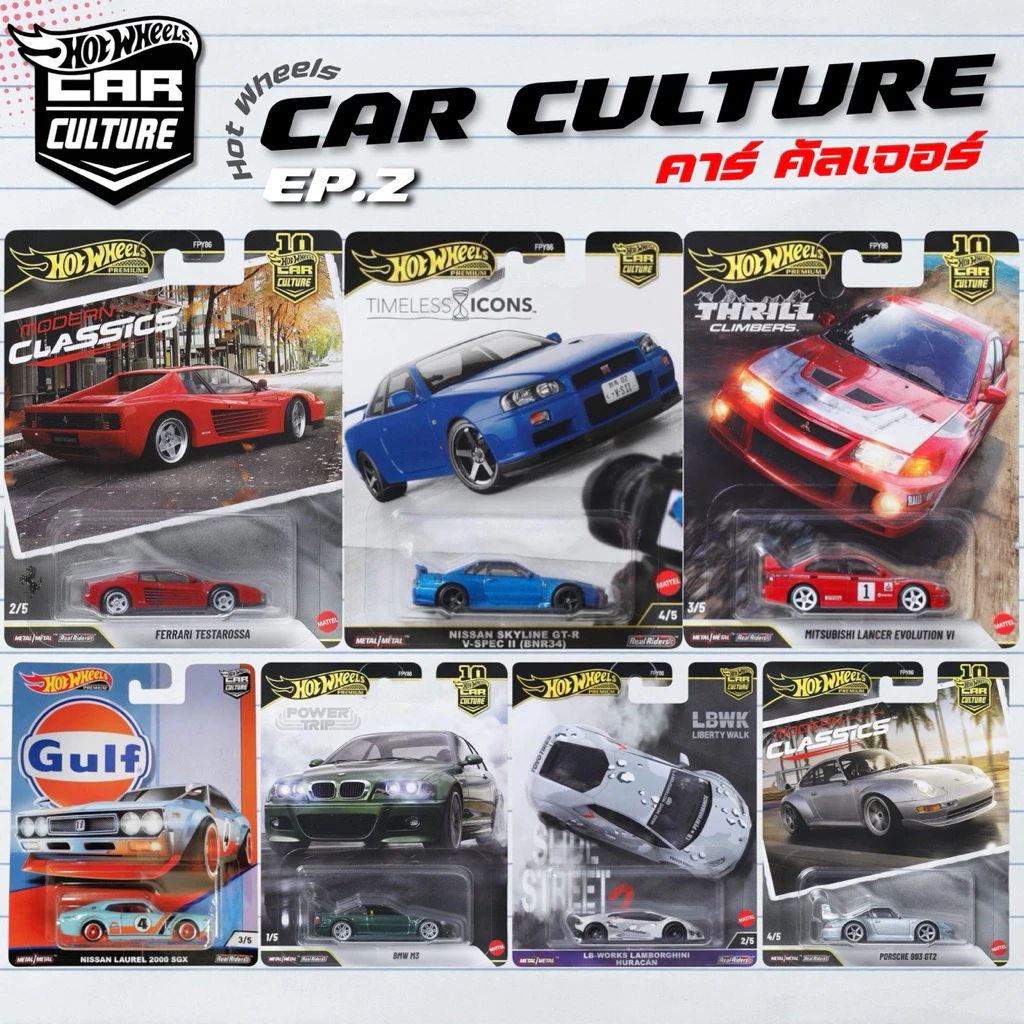 Hotwheels Premium | CAR CULTURE EP.2 ล้อยาง สเกล 1:64