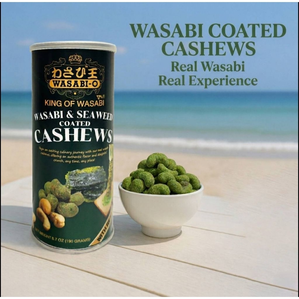 เมล็ดมะม่วงหิมมะพานต์เคลือบสาหร่ายและวาซาบิ Wasabi-O