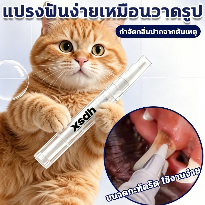 ปากกาทำความสะอาดฟันสัตว์เลี้ยง กำจัดกลิ่นปากจากต้นเหตุ ปากกาแปรงฟันสัตว์เลี้ยง ขนาดกะทัดรัด ใช้งานง่าย ปากกาแปรงสีฟัน
