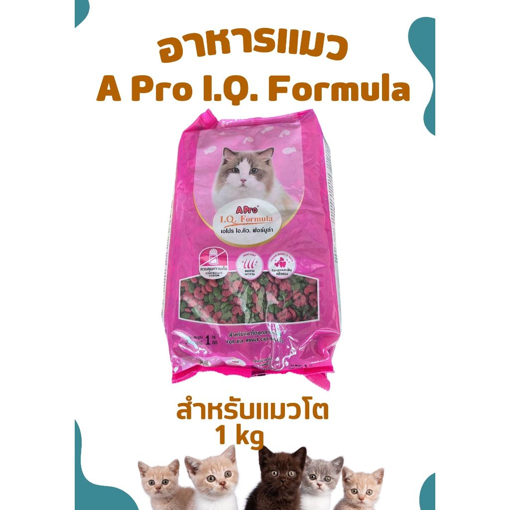 อาหารแมว A-Pro IQ Formula 1 กก. บำรุงขนสวย เสริมสร้างภูมิคุ้มกัน