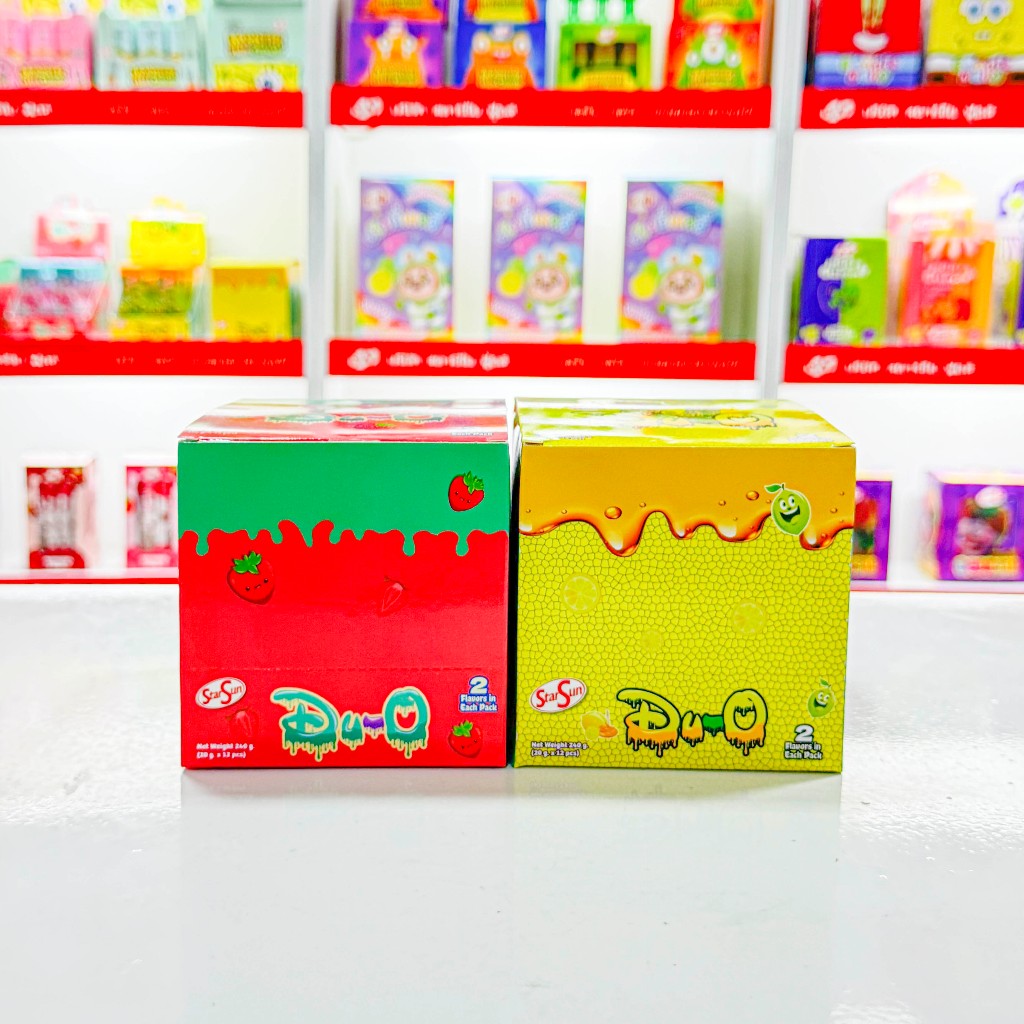 BubbleDuo บับเบิ้ลดูโอ้ บีบอร่อย สองรสในขวดเดียว 1 กล่อง 12 ชิ้น