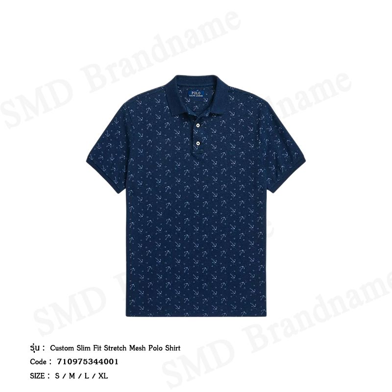 Polo Ralph Lauren เสื้อโปโลผู้ชาย รุ่น Custom Slim Fit Stretch Mesh Polo Shirt Code: 710975344001