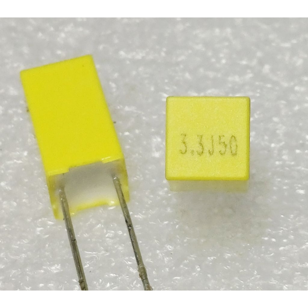 Kemet AV 3.3uf j 50v dc General Purpose Metallized Polyester Film capacitor คาปาซิเตอร์ ตัวเก็บประจุ คาปาซิเตอร์