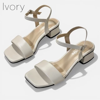 [รุ่นหนังนุ่ม PU Premium] รองเท้าส้นสูงคาดสายหนานุ่มมีรัดข้อสูง 2 นิ้ว รุ่น Milly by Rossella