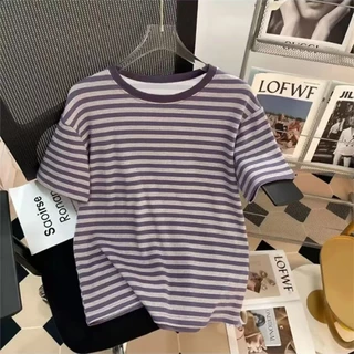 M-3XL มีให้เลือกหลากหลายขนาด มีให้เลือก หลายไซส์ ตั้งแต่เสื้อยืดแขนยาว M ถึง3XL เสื้อยืดผู้ เสื้อยืดลายทางเกาหลี หญิง เ