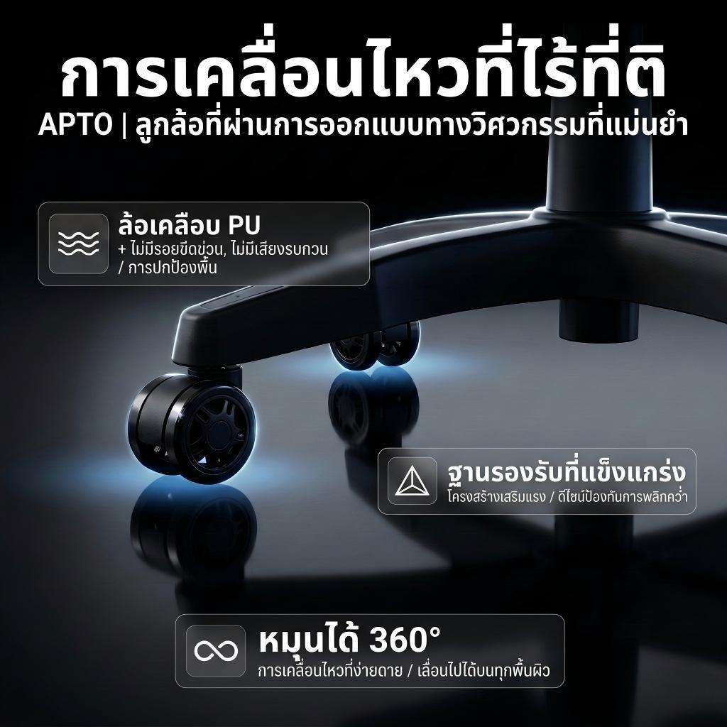 BeErgo เก้าอี้เกมมิ่ง เก้าอี้คอม นั่งไม่ร้อน ผ้าพรีเมียม พร้อมส่ง เอน 135° มีที่พักเท้า รับ 150KG รูปที่ 5