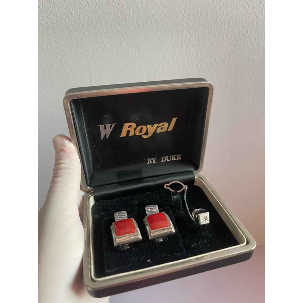 เซ็ทกระดุม cufflink tie tack พร้อมกล่อง