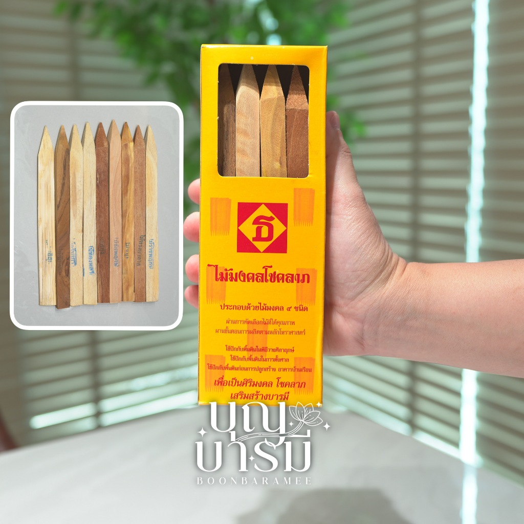 ไม้มงคล ไม้9ชนิด สำหรับการขึ้นเสาเอก/พิธีวางศิลาฤกษ์/ตั้งศาล