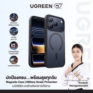 UGREEN เคสโทรศัพท์ชาร์จไร้สาย เคสโทรศัพท์แม่เหล็กสีดํา สำหรับ iPhone 17 รุ่น CA249
