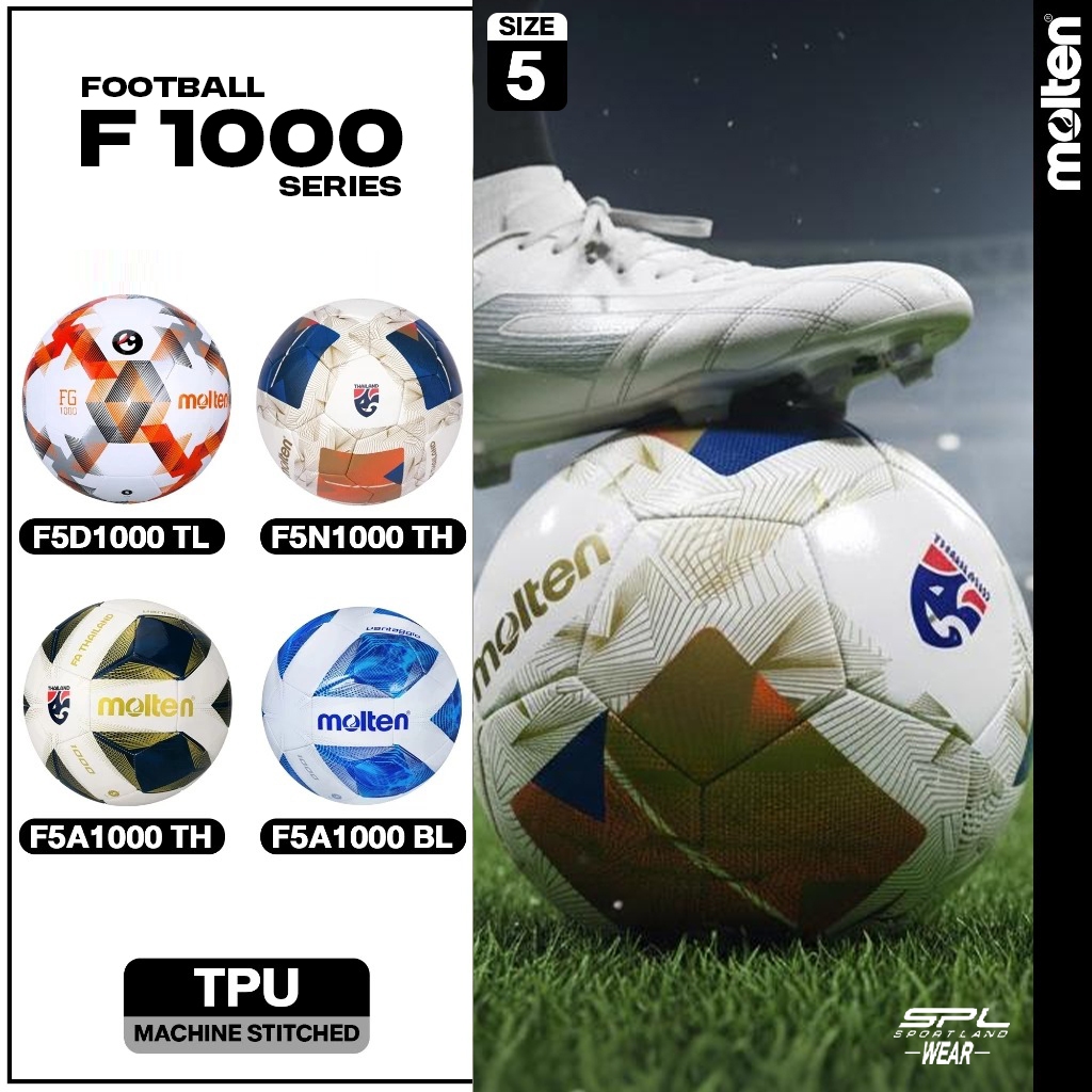 Molten ลูกฟุตบอลหนังเย็บ Football MST TPU pk F5D1000 TL / F5N1000 TH / F5A1000 BL / F5A1000 TH