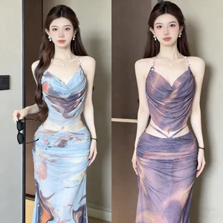 ชุดรอมเปอร์ผู้หญิง 3 ชิ้น ลายตารางสีแดงและผ้าตาข่ายสีน้ำเงิน แขนเปิดไหล่ แห้งเร็ว ป้องกันแสงแดด