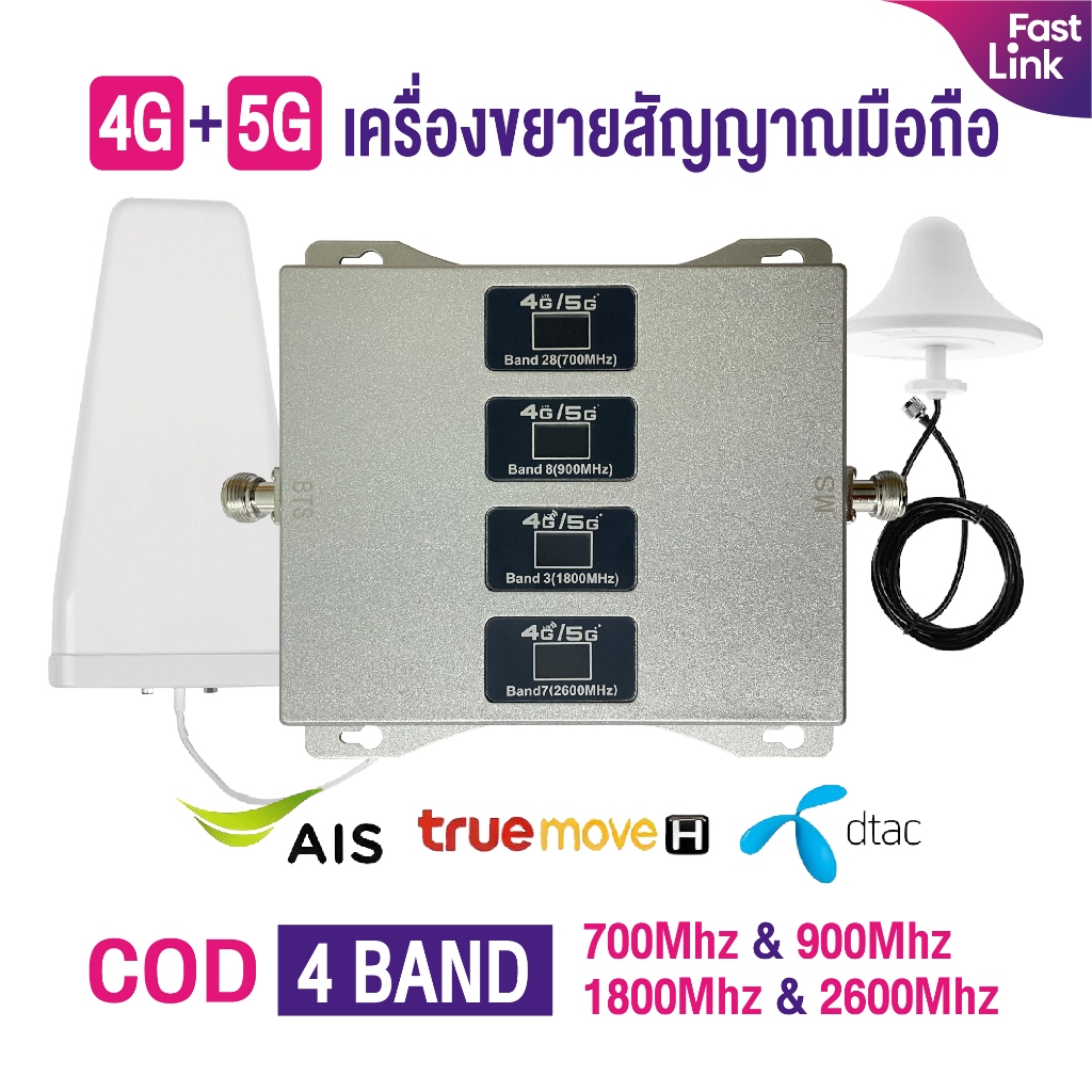 4G 5G เครื่องดูดสัญญาณมือถือ Mobile Signal Booster เครื่องดูดสัญญาณโทรศัพท์  สำหรับ AIS, DTAC, Truemove