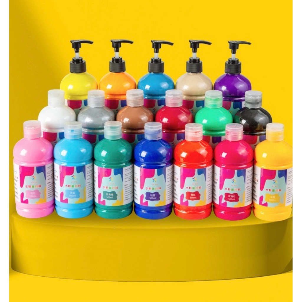 ‼️สีลดราคา สีน้ำ Fingers paint ขวดใหญ่ ขนาด 500 ML‼️ สินค้าคุณภาพลดราคา เนื่องจากฉลากสินค้าถลอกค่ะ