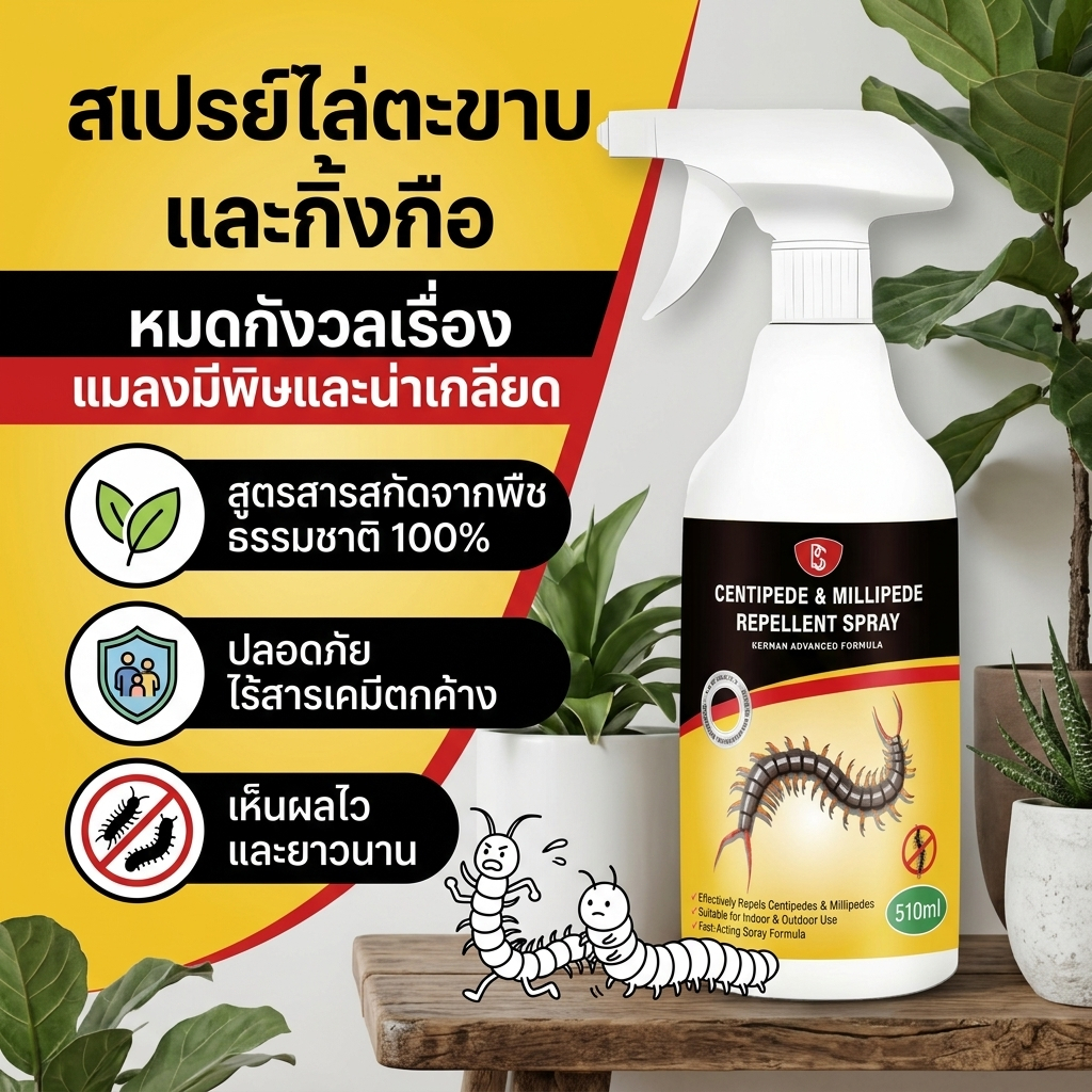 ตะขาบหนีปั๊บ! TIA สเปรย์กำจัดตะขาบ กิ้งกือ ฉีดพ่นโดยตรง ไม่ต้องเจือจาง กำจัดได้ทันที ปกป้องยาวนาน 500ml