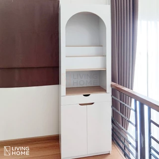 ตู้พระ โต๊ะหมู่บูชาสไตล์มินิมอล รุ่น คชา ขนาด 60x40x201 cm. สีขาวไม้ | Livinghome Furniture Mall.