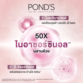 [เลือกสูตรข้างใน]พอนด์ส ไบรท์ มิราเคิล ครีมหน้าใสสูตรกลางวันและกลางคืน ลดรอยดำใน7วัน ล็อคผิวชุ่มชื้น ไนอาซอร์ซินอล 45 ก.