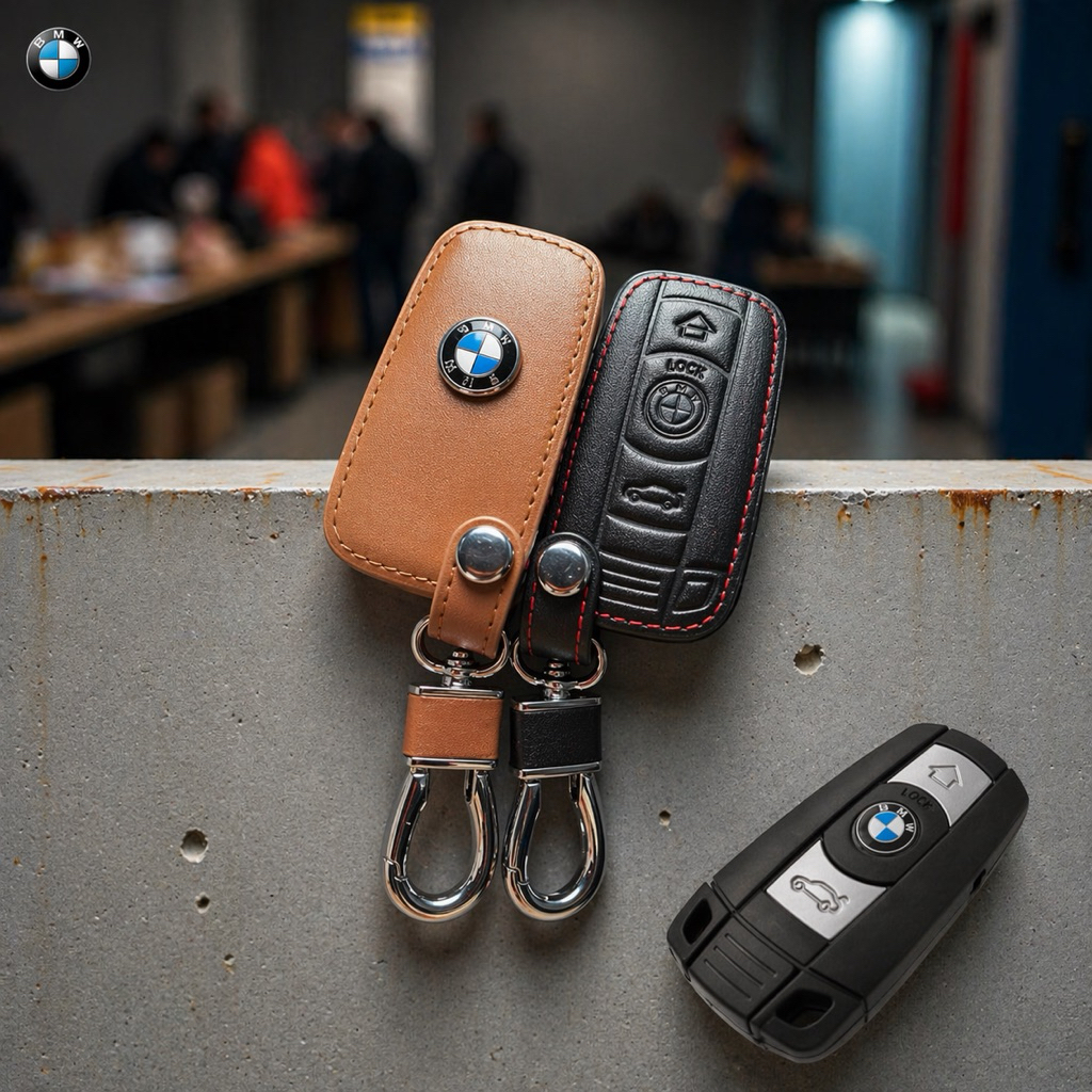 ซองหนังแท้ ใส่กุญแจรีโมทรถยนต์ BMW Series3 (90) Series5 (E60) Series7 Z4 (E85) X1(E84) รุ่นโลโก้เหล็