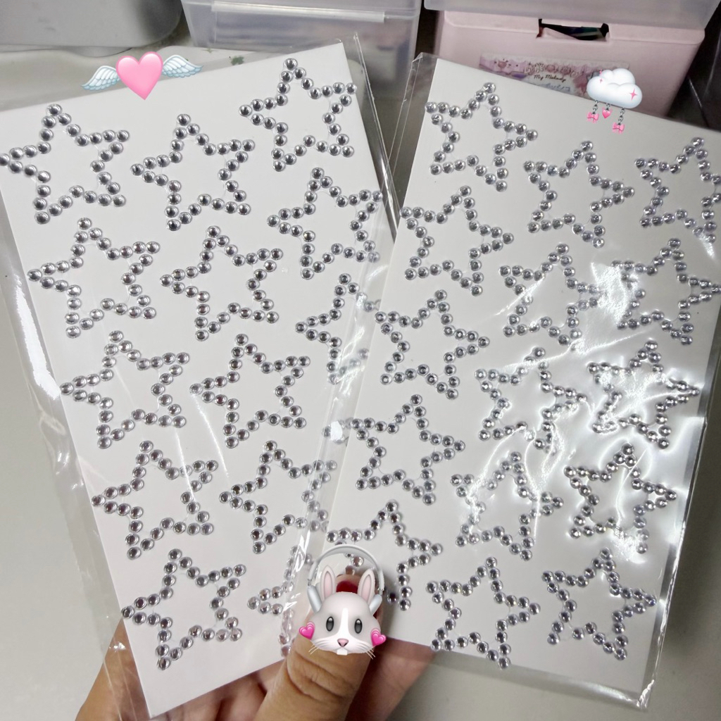 ✨💫พร้อมส่ง!สติ๊กเกอร์รูปดาว3D สีเงิน สำหรับตกแต่ง 1แผ่น สวยมาก