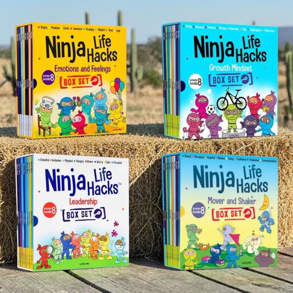 ​Box Set  8 เล่ม Ninja Life Hacks: ชุดหนังสือเสริมสร้าง EQ และทักษะชีวิตสำหรับเด็ก (8 เล่ม/กล่อง) หนังสืออ่านภาษาอังกฤษ
