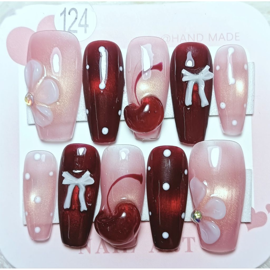 เล็บเจลแท้100%ทรงบัลเล่ต์กลางและยาวไซต์ M ถ่ายงานจริง รหัส สี แบบตามรูป ฟรีกาว+ตะไลทุกชุดค่ะ
